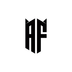 Fototapeta premium AF Logo monogram with shield shape designs template