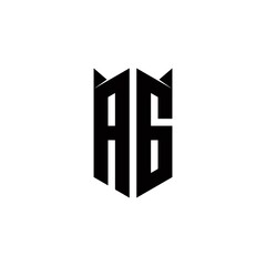 AG Logo monogram with shield shape designs template vector icon modern