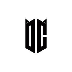 DC Logo monogram with shield shape designs template