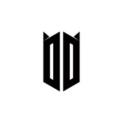 DD Logo monogram with shield shape designs template