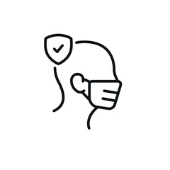 Icon of protective facemask to prevent corona virus - vector
