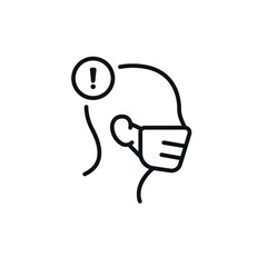Icon of mandatory protective facemask - vector