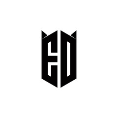 ED Logo monogram with shield shape designs template