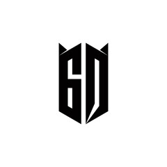 GQ Logo monogram with shield shape designs template