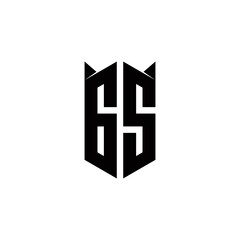 GS Logo monogram with shield shape designs template