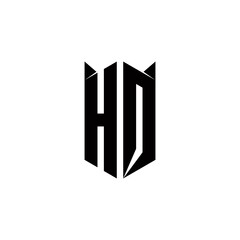 HQ Logo monogram with shield shape designs template