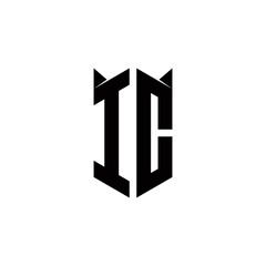 IC Logo monogram with shield shape designs template
