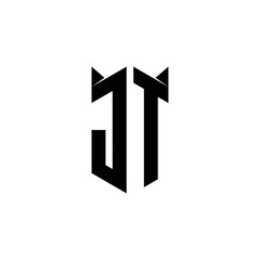 JT Logo monogram with shield shape designs template