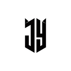 JY Logo monogram with shield shape designs template