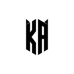KA Logo monogram with shield shape designs template