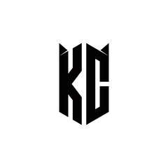 KC Logo monogram with shield shape designs template