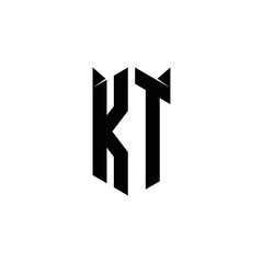 KT Logo monogram with shield shape designs template