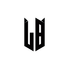 LB Logo monogram with shield shape designs template