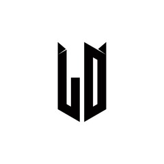 LD Logo monogram with shield shape designs template