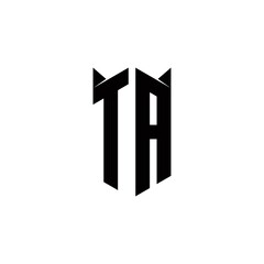TA Logo monogram with shield shape designs template