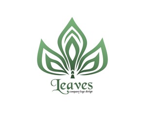 leaf, modern vector logo, with outline design,