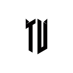 TU Logo monogram with shield shape designs template