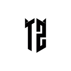 TZ Logo monogram with shield shape designs template