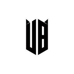 UB Logo monogram with shield shape designs template