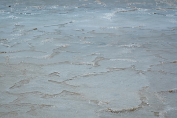 Cracked Salt Floor in the Most Important Maritime Salt Slats of Colombia