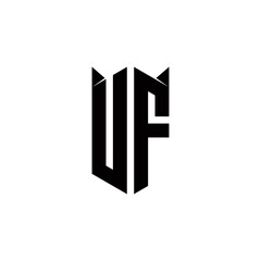 UF Logo monogram with shield shape designs template