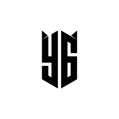 YG Logo monogram with shield shape designs template