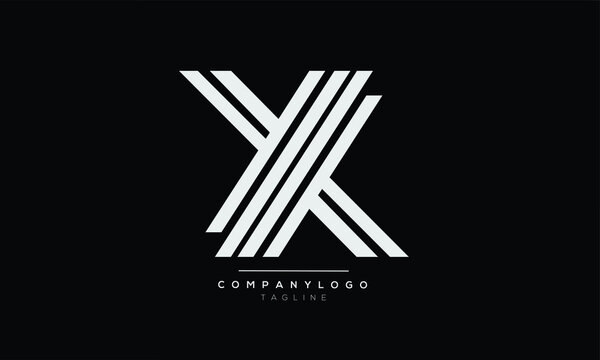 YK initials monogram letter text alphabet logo design