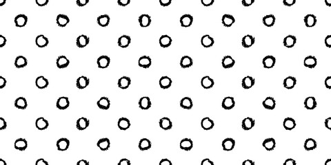 Polka dot seamless pattern with hand painted circles