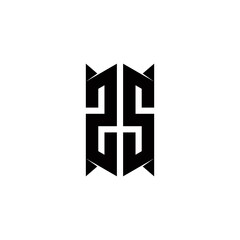 Obraz premium ZS Logo monogram with shield shape designs template