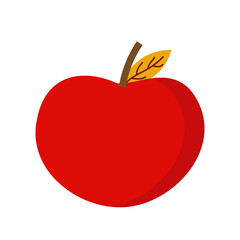 Red apple on a white background for use in web design or clipart