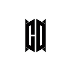 CD Logo monogram with shield shape designs template