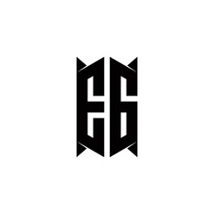 EG Logo monogram with shield shape designs template