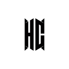 HC Logo monogram with shield shape designs template