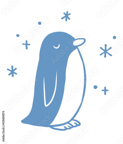ひんやりクールなイメージ シンプルで可愛いペンギンのイラスト Animal Wall Mural Anim わたほこり