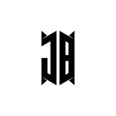 JB Logo monogram with shield shape designs template