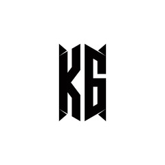 KG Logo monogram with shield shape designs template