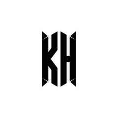 KH Logo monogram with shield shape designs template
