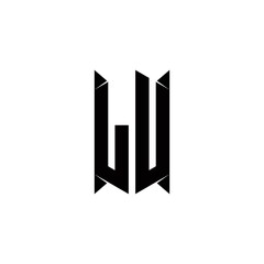 LU Logo monogram with shield shape designs template