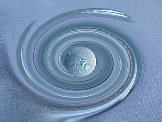 Obraz premium Ball in the center of an abstract spiral