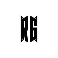 RG Logo monogram with shield shape designs template