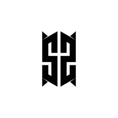 Obraz premium SZ Logo monogram with shield shape designs template