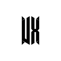 UX Logo monogram with shield shape designs template