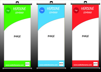 roll up brochure flyer banner design vertical template vector, abstract geometric background, modern x-banner and flag-banner,rectangle size.