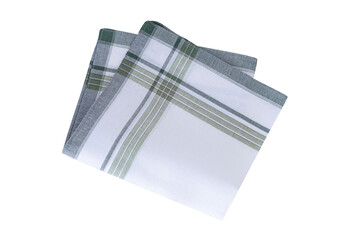 VintageWhite green Handkerchief for men isolated on a white background.	
