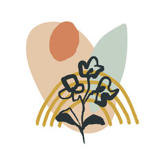 Modern art abstract floral composition. Contemporary design. Home minimalist poster. © Knstart Studio