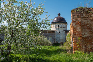 One of the corners in the Borisoglebsky Monastery Yaroslavl region, Russia.