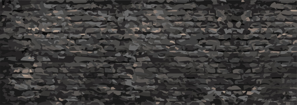 Abstract dark gloomy gray brick wallpaper for design