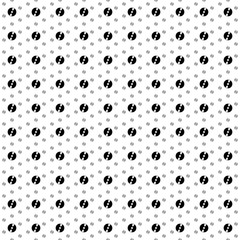 Square seamless background pattern from black cd symbols are different sizes and opacity. The pattern is evenly filled. Vector illustration on white background