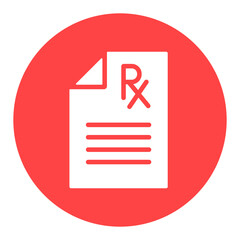 Fototapeta premium Medical prescription Rx glyph icon. Medical sign