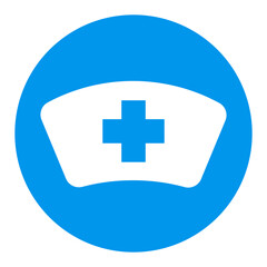 Nurse hat vector white glyph icon. Medical sign
